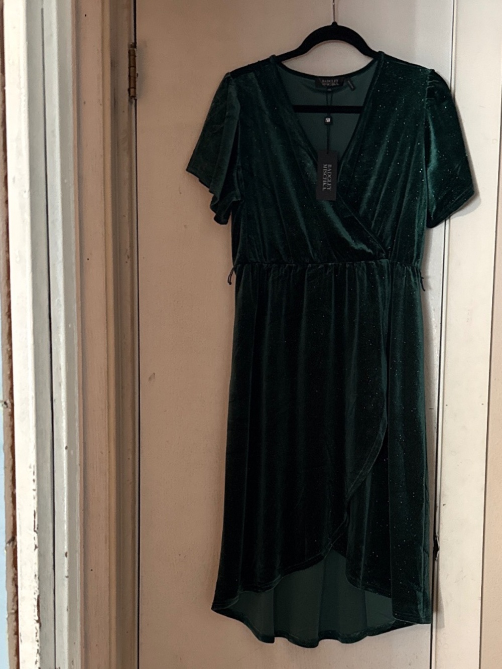Green glittery dress